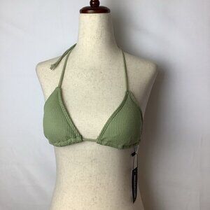 NWT PrettyLittleThing Bikini Top Size S Sage Green